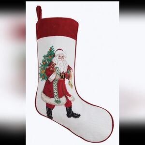 Christmas Stocking Santa/tree Peking Handicraft Jingle Claus Needlepoint Holiday
